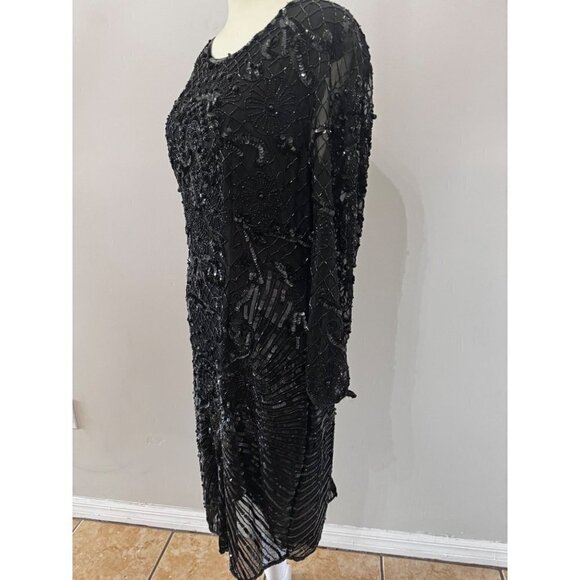 Vintage Sweelo Fully Beaded Dress Formal size Medium - Picture 1 of 8